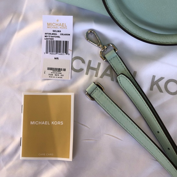 Michael Kors Pastel Blue Large Selma Saffiano Satchel Handbag BRAND NEW - Picture 3 of 12